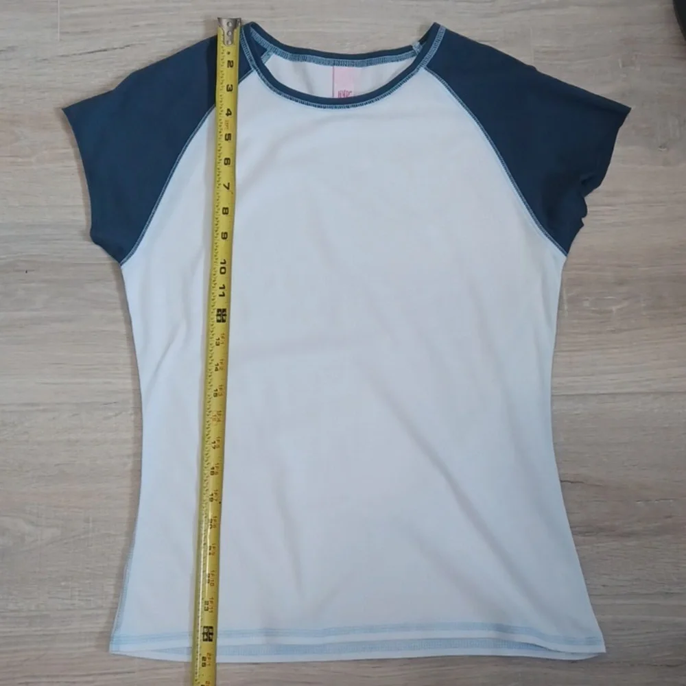 Two NWOT XL short sleeve top. White & blue shirt. Streetwear Yoga Activewear